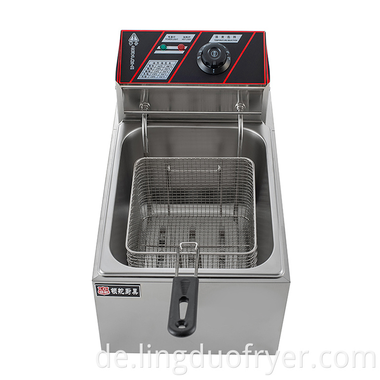 8l Single Basket Electric Fryer Front